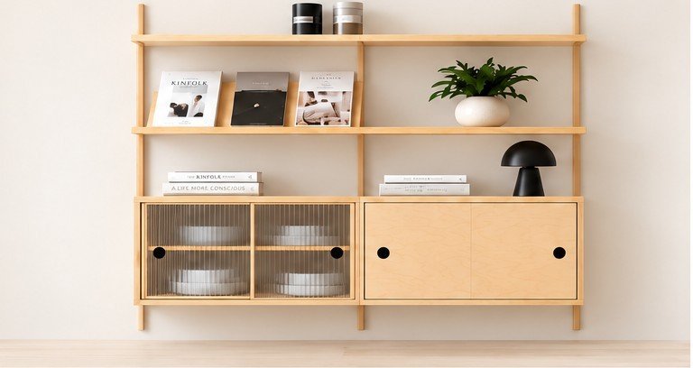 Glass-front sliding cabinet concept